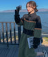 Color Block Zip-Up Long Dress